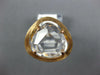 LARGE 9.23CT AAA WHITE CLEAR QUARTZ 14KT ROSE GOLD TRILLION CUT SOLITAIRE RING