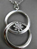 ESTATE LARGE .19CT DIAMOND 18K WHITE GOLD DOUBLE CIRCLE LOVE KNOT FLOWER PENDANT