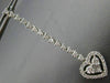 ESTATE LONG 2.25CT DIAMOND 14KT WHITE GOLD 3D HEART LOVE HALO HANGING EARRINGS