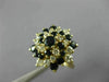 ESTATE WIDE 2.0CT DIAMOND & AAA SAPPHIRE 14KT YELLOW GOLD SWIRL FLOWER LOVE RING