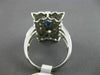 ESTATE LARGE .98CT DIAMOND & SAPPHIRE 14KT WHITE GOLD OPEN FILIGREE FLOWER RING
