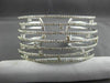 ESTATE EXTRA LARGE 5.95CT DIAMOND 14KT WHITE GOLD 3D MULTI ROW BANGLE BRACELET