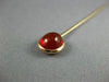 ANTIQUE AAA RED CABOCHON AGATE 14KT YELLOW GOLD 3D CLASSIC LAPEL PIN #26532