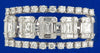 ESTATE .85CT DIAMOND 18KT WHITE GOLD ROUND & BAGUETTE CLUSTER INVISIBLE RING