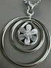 ESTATE LARGE .23CT DIAMOND 18K WHITE GOLD MULTI CIRCULAR FLOWER FLOATING PENDANT