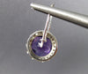 EXTRA LARGE 6.17CT DIAMOND & AAA AMETHYST 14K WHITE GOLD HALO LEVERBACK EARRINGS