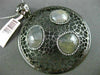 ESTATE .89CT DIAMOND & GREEN AVENTURINE 14K BLACK GOLD FILIGREE CIRCULAR PENDANT