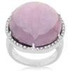.50CT DIAMOND & AAA AMETHYST 14KT WHITE GOLD ROUND DOME SHAPE HALO CLASSIC RING
