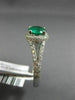 ESTATE 1.39CT DIAMOND & AAA COLOMBIAN EMERALD 14KT WHITE GOLD 3D ENGAGEMENT RING