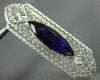 ANTIQUE LARGE 4.07CT DIAMOND & AMETHYST 14K WHITE GOLD FILIGREE PIN BROOCH 22118