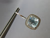 5.65CT DIAMOND & AAA AQUAMARINE 14KT WHITE GOLD HALO LEVERBACK HANGING EARRINGS