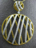 EXTRA LARGE 4.21CT WHITE & FANCY YELLOW DIAMOND 18K 2 TONE GOLD CIRCULAR PENDANT