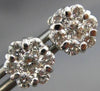 ESTATE 1.12CT DIAMOND 14K WHITE GOLD CLASSIC FLOWER CLUSTER STUD EARRINGS #22238