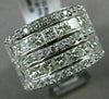 MASSIVE 4CT ROUND & PRINCESS DIAMOND 18KT WHITE GOLD 3D WEDDING ANNIVERSARY RING