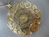 ANTIQUE EXTRA LARGE 14KT ROSE GOLD CLASSIC FLOWER CIRCLE FILIGREE PENDANT #21874