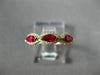 ESTATE .71CT DIAMOND & AAA RUBY 14K YELLOW GOLD 3D HALO WEDDING ANNIVERSARY RING