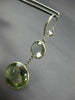 EXTRA LARGE 26CT AAA WHITE SAPPHIRE & GREEN AMETHYST 14K WHITE GOLD 3D EARRINGS