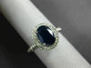 ESTATE 1.90CT DIAMOND & AAA OVAL SAPPHIRE 14K WHITE GOLD 3D HALO ENGAGEMENT RING