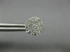 ESTATE LARGE 1.0CT DIAMOND 14KT WHITE GOLD SOLITAIRE HALO CLUSTER STUD EARRINGS