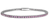 2.50CT PINK DIAMOND 14KT WHITE GOLD ROUND CLASSIC ETERNITY CUFF TENNIS BRACELET