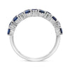 LARGE 4.75CT DIAMOND & AAA SAPPHIRE 14KT WHITE GOLD MULTI ROW ANNIVERSARY RING