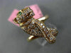 ESTATE LARGE .76CT DIAMOND & AAA TSAVSORITE 18KT ROSE GOLD HAPPY PUPPY FUN RING