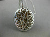 ESTATE LARGE 1.89CT WHITE & PINK DIAMOND 18K 2 TONE GOLD 3D CLUSTER OVAL PENDANT