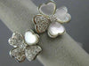 ESTATE .55CT DIAMOND & AAA MOTHER OF PEARL 14KT WHITE GOLD 3D FLOWER HEART RING