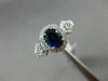 ESTATE WIDE 1.78CT DIAMOND & SAPPHIRE 18KT WHITE GOLD OVAL HALO ENGAGEMENT RING