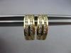 ESTATE 1.0CT DIAMOND 14KT YELLOW GOLD 3D CLASSIC TWO ROW HUGGIE EARRINGS #5319