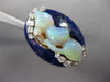 ANTIQUE LARGE .93CT DIAMOND & AAA OPAL & LAPIS 18KT YELLOW GOLD 3D OVAL FUN RING