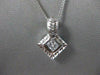 ESTATE .27CT SQUARE DIAMOND SOLITAIRE FILIGREE 14K WHITE GOLD PENDANT FVVS 10305