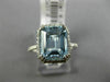 ESTATE LARGE 2.52CT DIAMOND & AQUAMARINE 14KT WHITE GOLD 3D HALO ENGAGEMENT RING