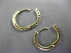 ESTATE CUBIC ZIRCONIA 14KT YELLOW GOLD CLASSIC SEMI BEZEL HUGGIE EARRINGS #24353
