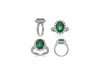 LARGE GIA CERTIFIED 4.53CT DIAMOND & AAA EMERALD 18K 2 TONE GOLD ENGAGEMENT RING