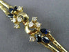 ANTIQUE WIDE 1.10CT DIAMOND & SAPPHIRE 14KT YELLOW GOLD FLORAL BRACELET #16127