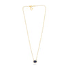 1.35CT DIAMOND & AAA SAPPHIRE 14KT YELLOW GOLD OVAL SOLITAIRE HALO LOVE NECKLACE