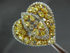 ESTATE EXTRA LARGE 2.88CT WHITE & FANCY YELLOW DIAMOND 18K TWO TONE GOLD 3D RING