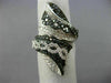 ESTATE MASSIVE 4.36CT WHITE & BLACK DIAMOND 14K WHITE GOLD 3D INFINITY LOVE RING