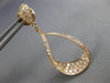 ESTATE 1.09CT DIAMOND 18KT ROSE GOLD 3D OPEN TEAR DROP PAVE HANGING EARRINGS
