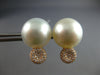 ESTATE LARGE .49CT DIAMOND & AAA SOUTH SEA PEARL 18KT ROSE GOLD CIRCULAR STUD EARRINGS