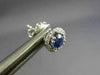 ESTATE 1.18CT DIAMOND & AAA SAPPHIRE 18KT WHITE GOLD 3D ROUND HALO STUD EARRINGS