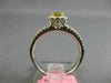 ESTATE .WIDE 89CT WHITE & FANCY YELLOW DIAMOND 18KT 2 TONE GOLD ENGAGEMENT RING