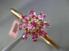 ESTATE LARGE 5.10CT DIAMOND & RUBY 14KT ROSE GOLD FLOWER CLASSIC BANGLE BRACELET