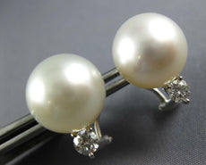 .40CT DIAMOND & AAA SOUTH SEA PEARL 18KT WHITE GOLD 3D CLIP ON HANGING EARRINGS