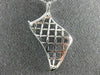 ESTATE .21CT DIAMOND 18K WHITE GOLD 3D OPEN FILIGREE FLOWER FLOATING FUN PENDANT
