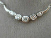 ESTATE .77CT DIAMOND 14K WHITE GOLD 3D CLASSIC 5 STONE GRADUATING BEZEL NECKLACE