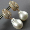 2.50CT DIAMOND & AAA SOUTH SEA PEARL 18K ROSE GOLD 3D TEAR DROP HANGING EARRINGS
