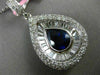 LARGE 5.88CT ROUND & BAGUETTE DIAMOND & SAPPHIRE 18KT WHITE GOLD 3D DROP PENDANT