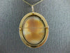 ANTIQUE LARGE 14K YELLOW GOLD ITALIAN LADY SHELL CAMEO PIN BROOCH PENDANT #19940